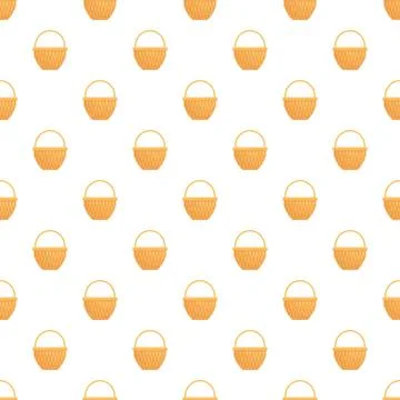Repeating rustic wicker basket pattern creating seamless background Stock Illustration
