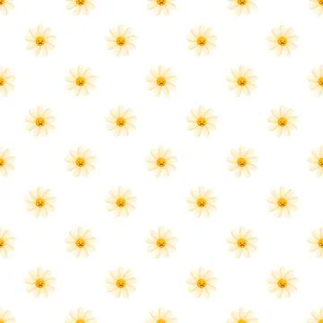 Repeating sad daisy flower emojis seamless pattern Stock Illustration