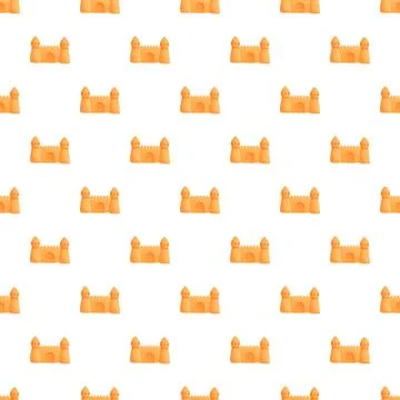 Repeating sandcastle pattern for beach summer background イラスト素材