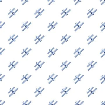 Repeating satellite pattern symbolizing global communication technology Stock Illustration
