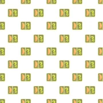 Repeating school lunchbox pattern with croissant and healthy food Stock Illustration