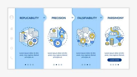 Repeating scientific study onboarding vector template Stock Illustration