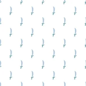 Repeating scimitar sword pattern on white background Illustration