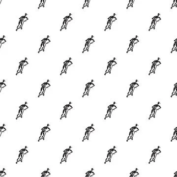 Repeating scooter rider pattern for active lifestyle design Stock Illustration