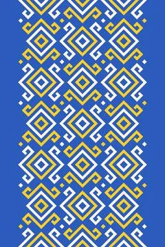 Repeating seamless border pattern, Ukrainian ethnic traditional design, vecto Stock Illustration