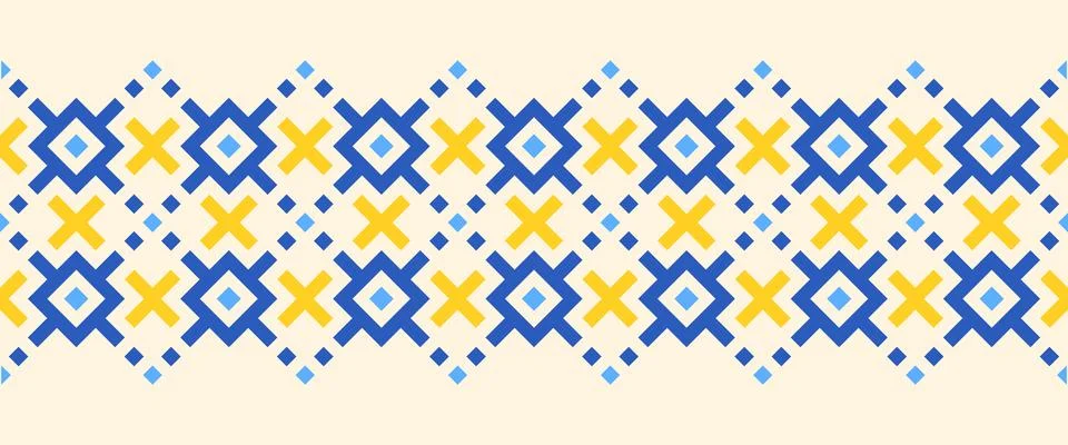 Repeating seamless border pattern, Ukrainian ethnic traditional design, vec.. Stock Illustration