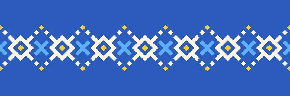 Repeating seamless border pattern, Ukrainian ethnic traditional design, vec.. Stock Illustration