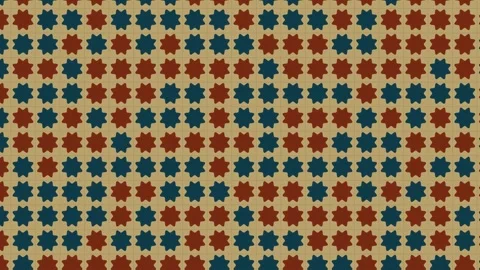 A repeating seamless pattern featuring small red and dark teal eight pointe.. Stock Footage 347244024
