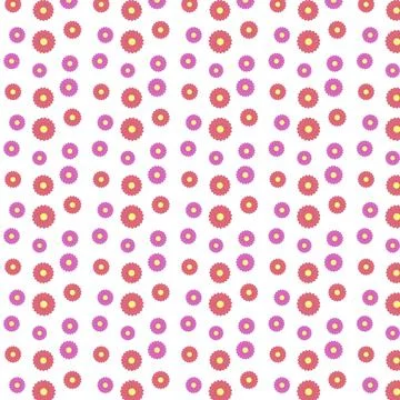 Repeating seamless pattern of flowers on white background. Stock Illustration