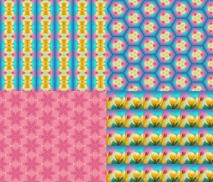 Repeating seamless pattern of soft painterly patchwork squares Stockillustratie