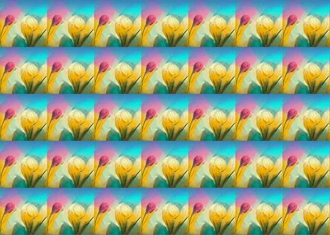 Repeating seamless pattern of soft painterly geometric design Stock Illustration