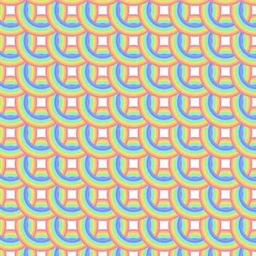 Repeating seamless rainbow circle pattern イラスト素材