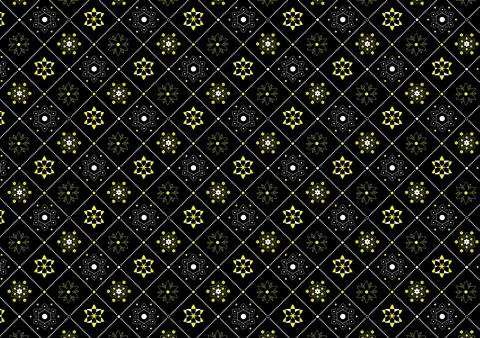 Repeating, seamless vector pattern on black with white dotted Stock Illustration