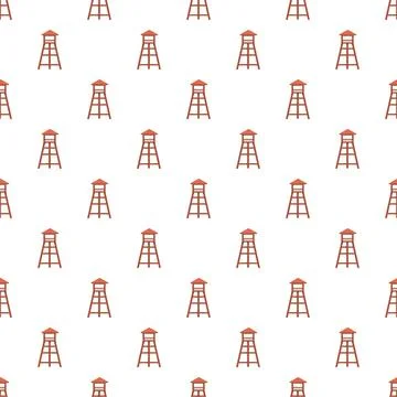 Repeating security watchtower pattern for surveillance background 库存插图