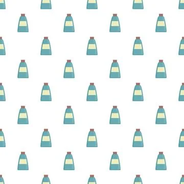 Repeating shampoo bottles forming a seamless pattern background Stock Illustration