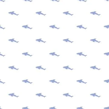 Repeating shark pattern creating a seamless aquatic background Stock Illustration