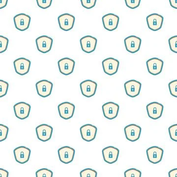 Repeating shield and lock pattern for security concept 스톡 일러스트