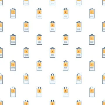Repeating shopping bag with lock icon privacy pattern Stock Illustration