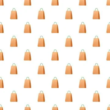 Repeating shopping bags pattern with brown paper Illustration