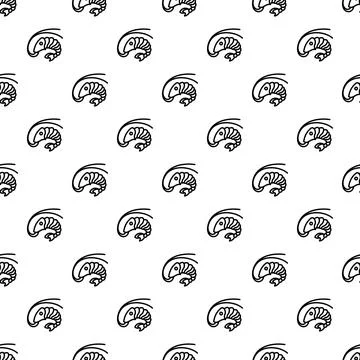 Repeating shrimp outline vector pattern design Illustrazione stock