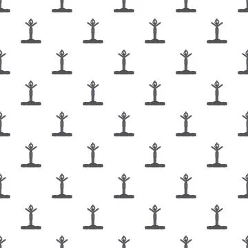 Repeating simple abstract black sprout pattern on white Stock Illustration