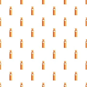 Repeating simple brown bottle pattern on white background Stockillustratie