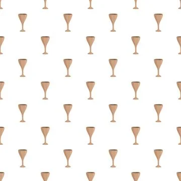 Repeating simple brown goblet pattern on white background Illustrazione stock