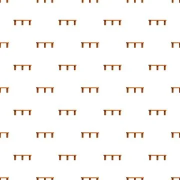Repeating simple wooden bench pattern on white Stockillustratie