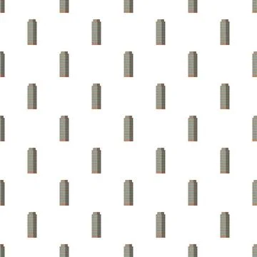 Repeating skyscraper building pattern on white background Иллюстрация