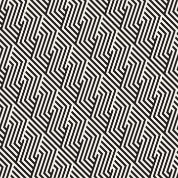 Repeating Slanted Stripes Modern Texture. Monochrome Geometric Seamless Pat.. 스톡 일러스트