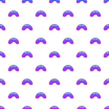 Repeating sleepy gradient monster characters seamless pattern background Stock Illustration
