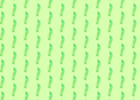 Repeating small green leaves. Green simple background. Stock Illustration