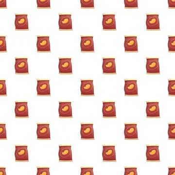 Repeating snack chips bag pattern on white background 库存插图