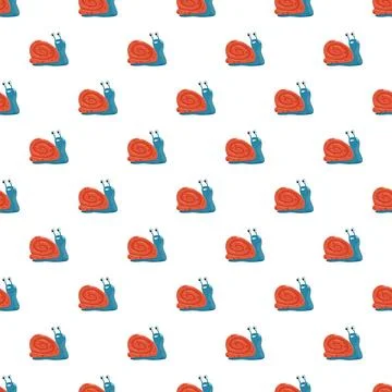 Repeating snail pattern creating a cute background design Stock Illustration