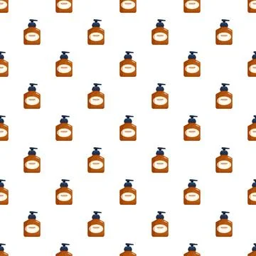 Repeating soap dispenser bottles creating seamless pattern Stock Illustration