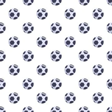 Repeating soccer ball pattern creating a sports background Illustrazione stock