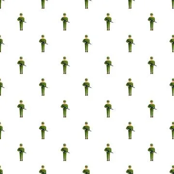 Repeating soldier pattern symbolizing military strength and defense Stock Illustration