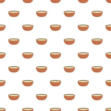 Repeating soup bowl pattern creating a seamless background Illustrazione stock