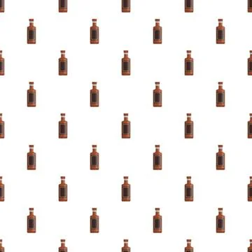 Repeating soy sauce bottles creating abstract pattern Illustrazione stock