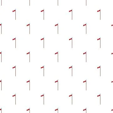 Repeating spear weapon with red flag seamless pattern Illustrazione stock