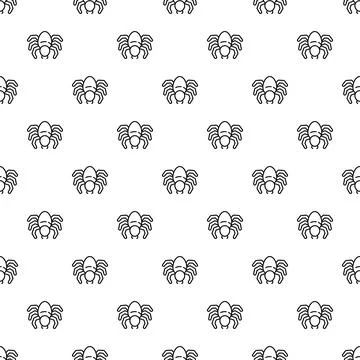 Repeating spider outline pattern for halloween or nature design Stock Illustration