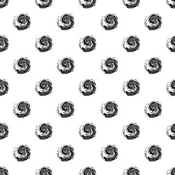 Repeating spiral black hole pattern on white background 库存插图