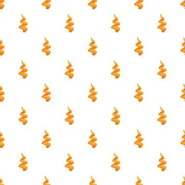 Repeating spiral orange snack puffs pattern Stock Illustration