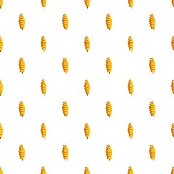 Repeating spiral potato tornado chips street food Stock Illustration