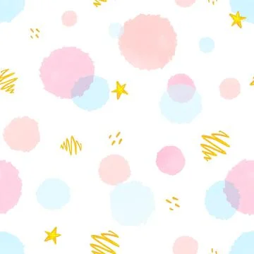 Repeating spots, modern hand drawn trendy abstract pattern. Creative collage Illustrazione stock