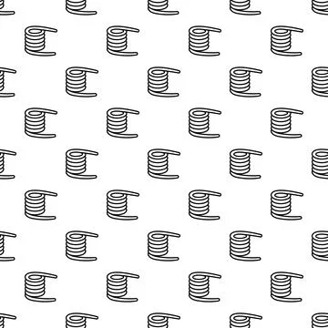 Repeating spring coil pattern symbolizing elasticity and tension Stock Illustration
