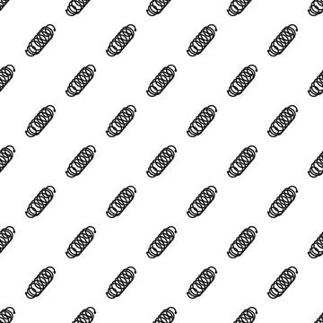 Repeating spring coil pattern on white background Stock Illustration