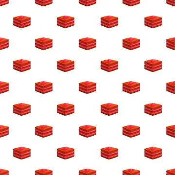 Repeating square cakes creating a dessert pattern background Stock Illustration