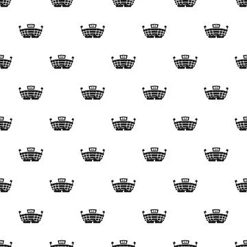 Repeating stadium icon pattern creating sports background Illustrazione stock