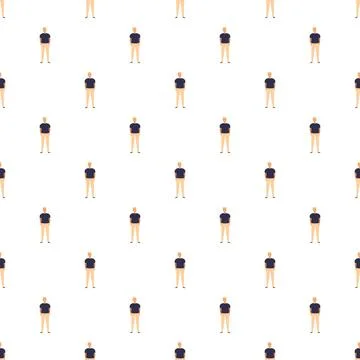 Repeating standing male characters creating a seamless texture pattern Stock Illustration